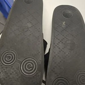 Gucci | Shoes | Gucci Black Slides With Orange And Purple 